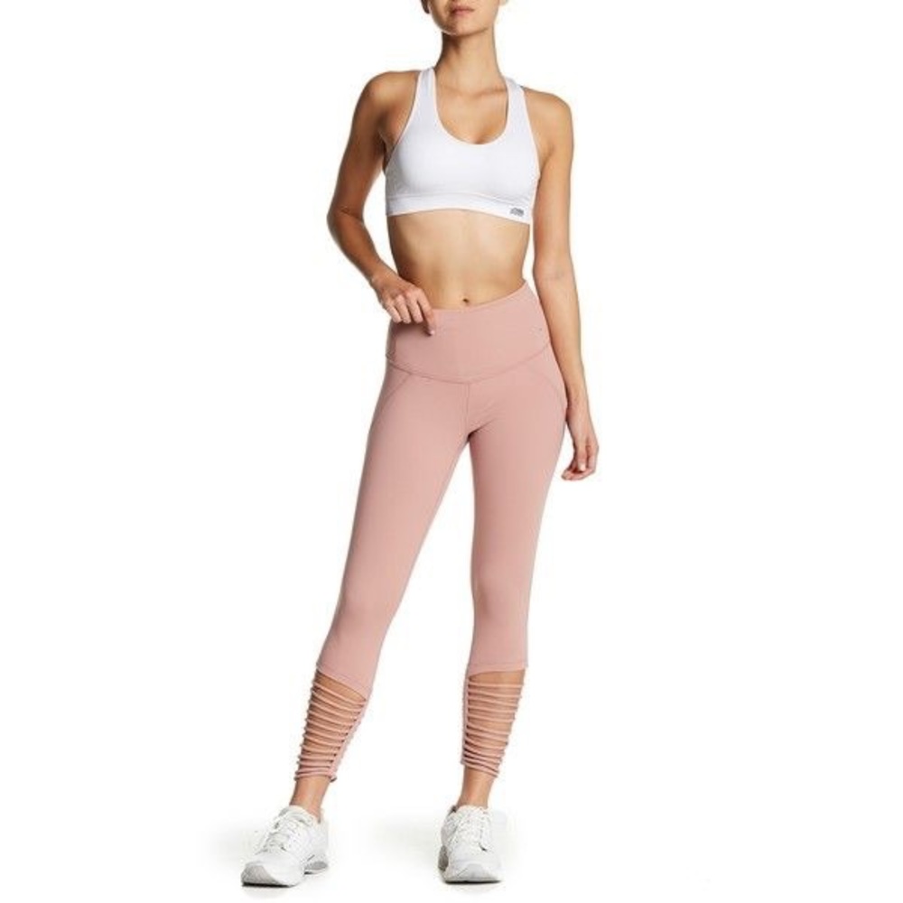Zella High Waisted Pink Loop Ankle Midi Leggings - Picture 1 of 6